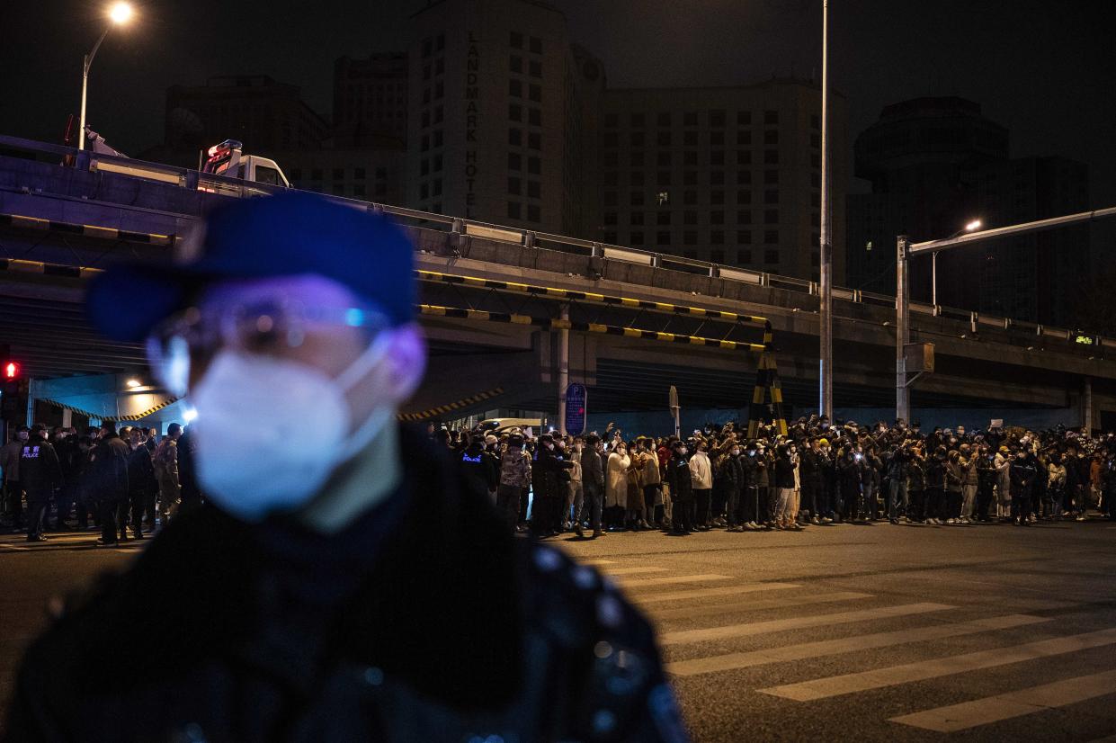 Image: Protest in Beijing Against China Covid Measures (Kevin Frayer / Getty Images)