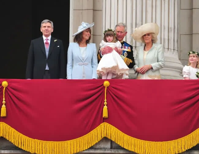 Camilla with granddaughter, Eliza, at royal wedding 2011