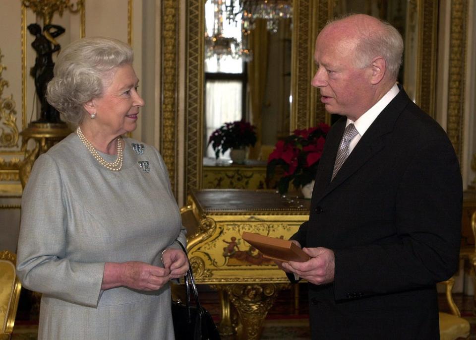 The Queen invests Bernard Haitink with the Insignia of the Companion of Honour at Buckingham Palace in 2002. Haitink has died, aged 92 (Matthew Fearn/PA) (PA Archive)