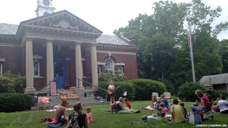 The Booth & Dimock Memorial Library in Coventry, CT