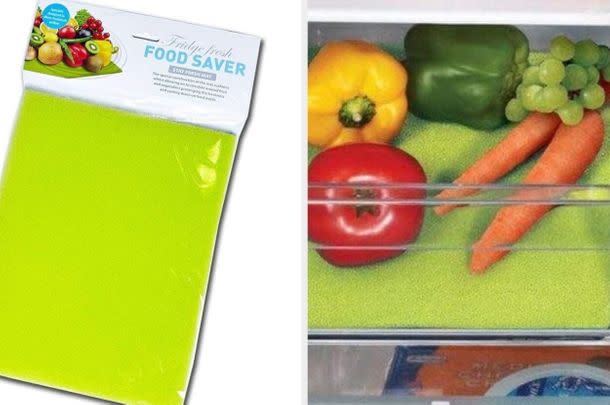 But also put processes in place to help you keep up the cleanliness — like this antibacterial fridge liner