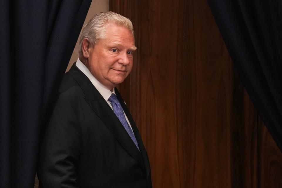 Ontario Premier Doug Ford attends a signing of a memorandum of understanding with Governor of Illinois J.B. Pritzker, at the US-Canada Summit in Toronto on Tuesday, June 11, 2024. 