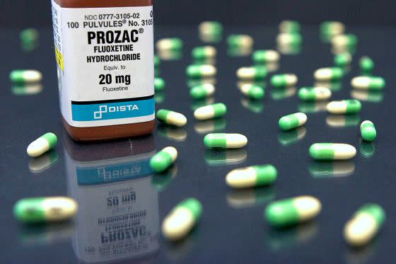 The antidepressant drug Prozac is pictured in a Cambridge, Ma., pharmacy on March 9, 2006. <span class="copyright">JB Reed/Bloomberg—Getty Images</span>