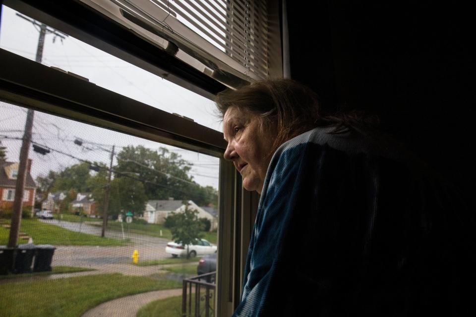 Other than doctor appointments, Paula Pierce, 62, a survivor of domestic violence, does not leave her apartment. Once a week, a home care professional visits to help with grocery shopping, laundry and other tasks.  A permanent protection order against her ex-partner Shane Fulmer was granted on March 8, 2021. 
Taken on Sept. 22, 2021.