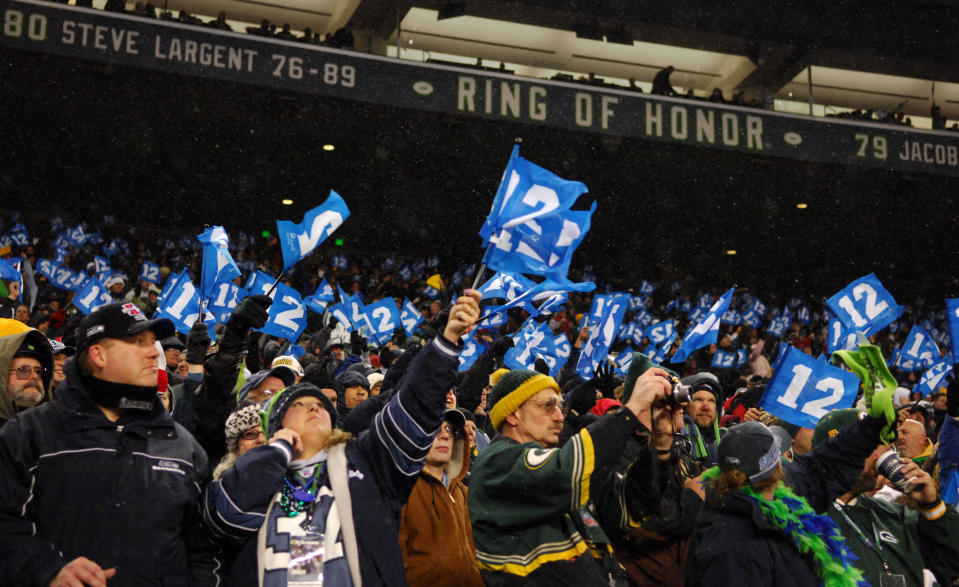 A rabid fanbase and the 12th man flag became staples of the Seahawks during the Paul Allen era. (Getty)