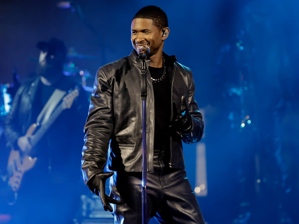 Usher performs onstage during a taping of iHeartRadio’s Living Black 2023 Block Party in Inglewood, California on 2 August 2023. (Getty Images for iHeartRadio)