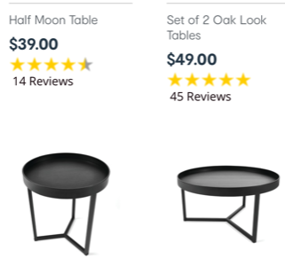 The Kmart coffee tables before their luxe makeover. Photo: Kmart.