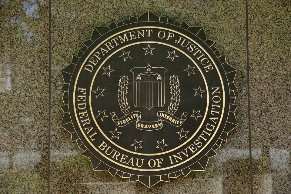 The FBI seal is seen outside the headquarters building in Washington, DC on July 5, 2016. (Yuri Gripas/AFP via Getty Images)