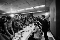 <div class="caption-credit"> Photo by: Harry Benson</div><div class="caption-title">Press Conference, Memphis (Exclusive photo)</div><p> By 1966, Benson says The Beatles had changed. "They were cynical and sick of touring." John and Paul didn't think their success would last. </p>