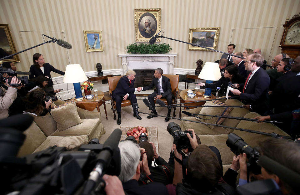 Donald Trump meets with Obama at the White House