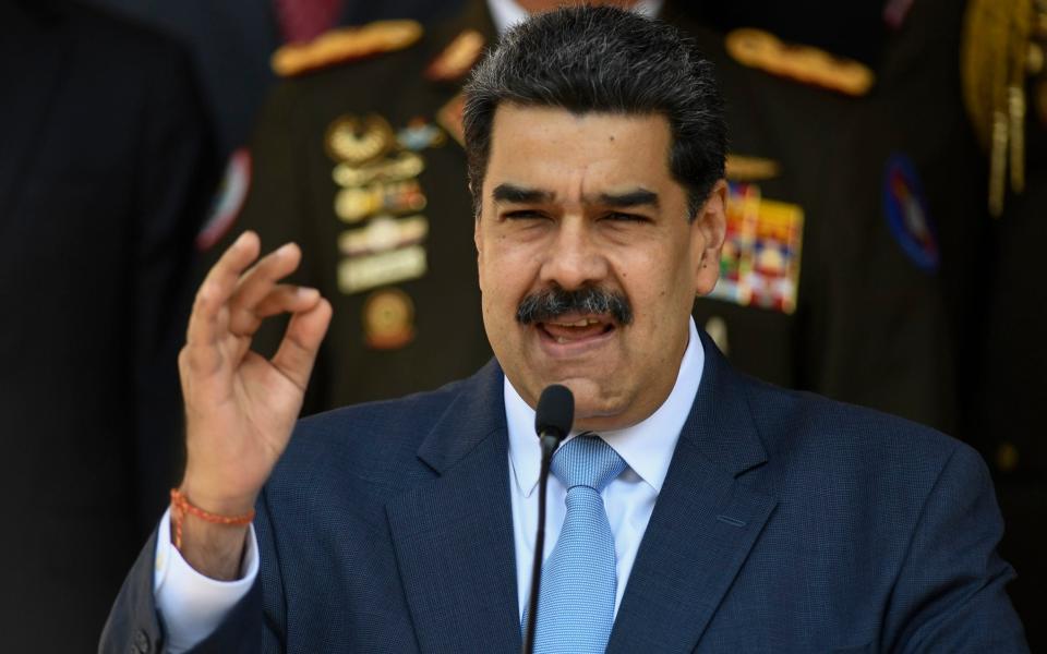 Nicolas Maduro gives a speech - AP