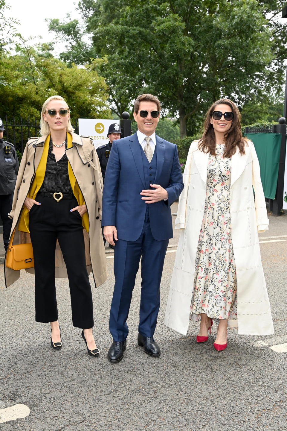 tom cruise Mission Impossible co-stars Hayley Atwell and Pom Klementieff at wimbledon