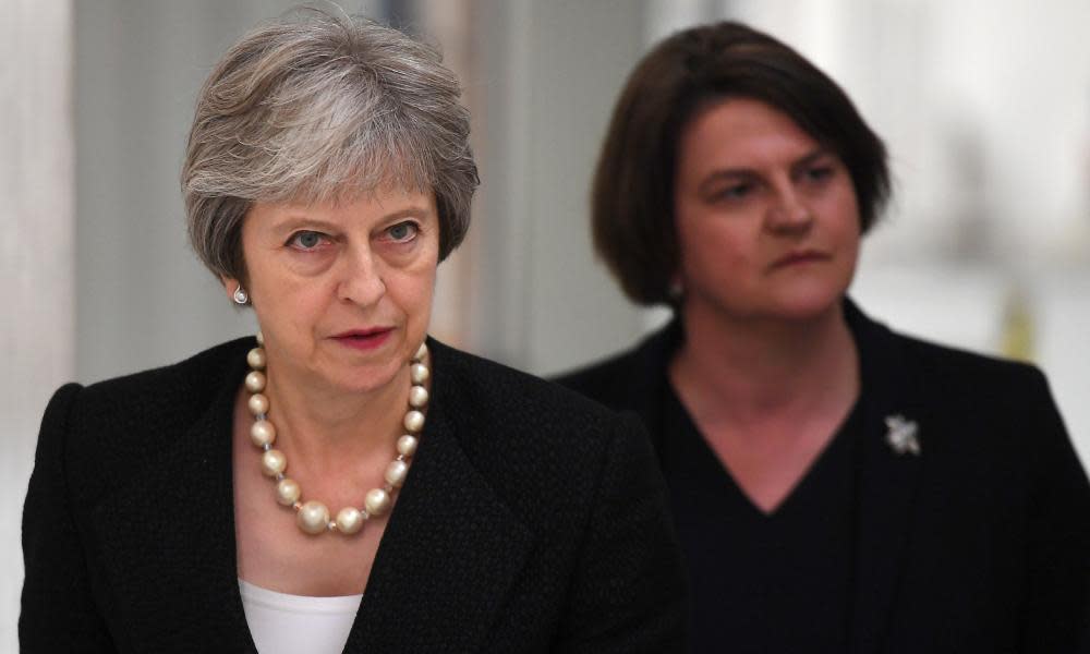 Theresa May, left, and DUP leader Arlene Foster.