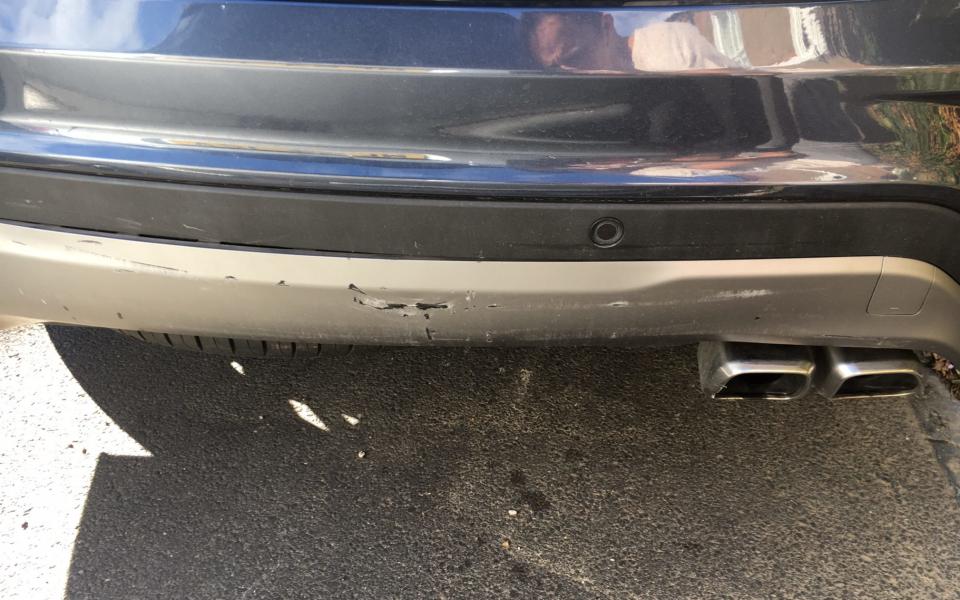 Hyundai Santa Fe long-term - rear bumper damage after being rear-ended