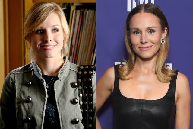 <p>CW Network/Everett/Shutterstock; Alberto E. Rodriguez/Getty</p> Kristen Bell in 'Veronica Mars' in 2006 and in 2023