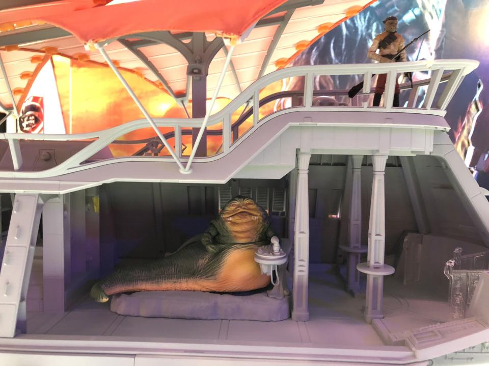 <p>Owning a highly detailed 4-foot, 14-pound re-creation of Jabba’s barge from <em>Return of the Jedi </em>is every <em>Star Wars </em>fan’s dream. And now they can bring that dream to life by heading over to Hasbro’s latest initiative, <a rel="nofollow noopener" href="https://www.hasbrolab.com/" target="_blank" data-ylk="slk:HasLab;elm:context_link;itc:0;sec:content-canvas" class="link ">HasLab</a>, a Kickstarter-like service that allows toy lovers to back these projects with their own funds. If this idea takes flight, HasLab could, um, <em>kick-start</em> a whole line of fan-demanded galactic merch. (Photo: Hasbro) </p>