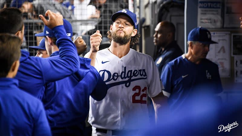 柯蕭（Clayton Kershaw）傷後復出，4.1局失1分。（圖／翻攝自道奇推特）