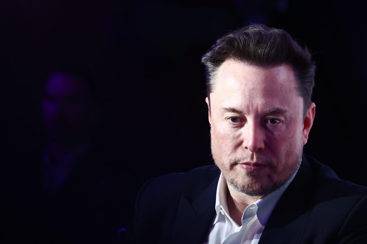 Elon Musk is speaking at the symposium about antisemitism, organized by the European Jewish Association, in Krakow, Poland, on January 22, 2024. (Photo by STR/NurPhoto via Getty Images) - Copyright: NurPhoto / Kontributor / Getty Images