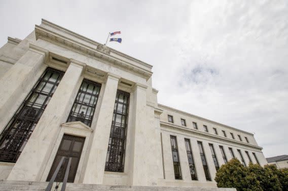 FILE – This June 19, 2015, file photo shows the Marriner S. Eccles Federal Reserve Board Building in Washington. (AP Photo/Andrew Harnik, File)