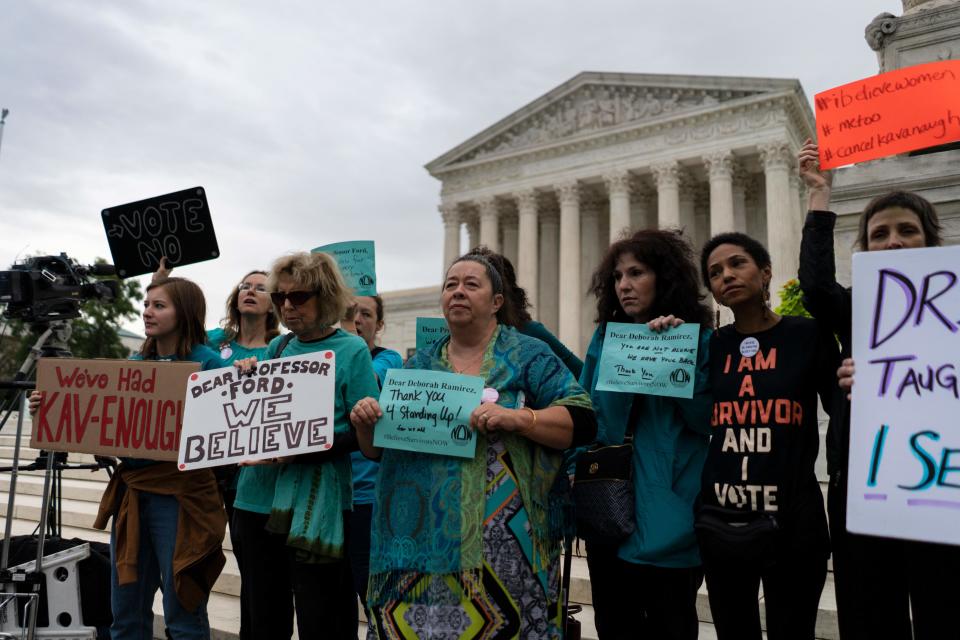 Protesters speak out as Kavanaugh hearing begins