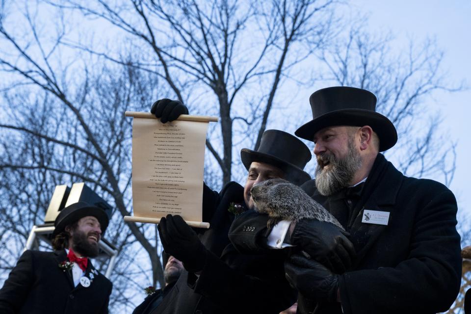 Image: Punxsutawney Phil Looks For His Shadow In Annual Groundhog Day Tradition (Michael Swensen / Getty Images)