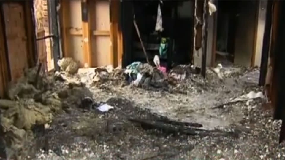 The Ibraheim's home in Melbourne's north west was gutted by the fire. Photo: 7 News