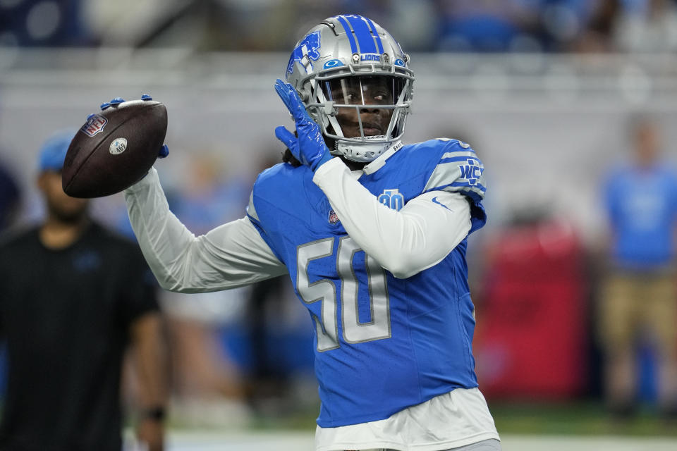 Detroit Lions quarterback Teddy Bridgewater (50) started Saturday's preseason game. (AP Photo/Paul Sancya)