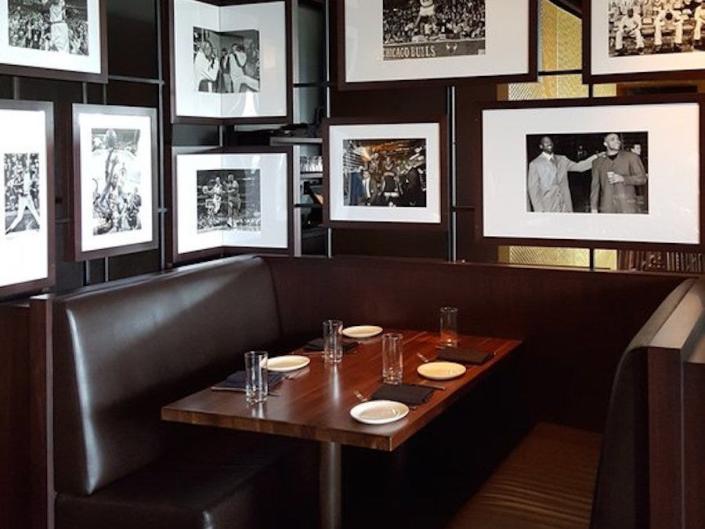 ... and Michael Jordan's Restaurant in Chicago, an upscale restaurant serving 'elevated American classics.' 