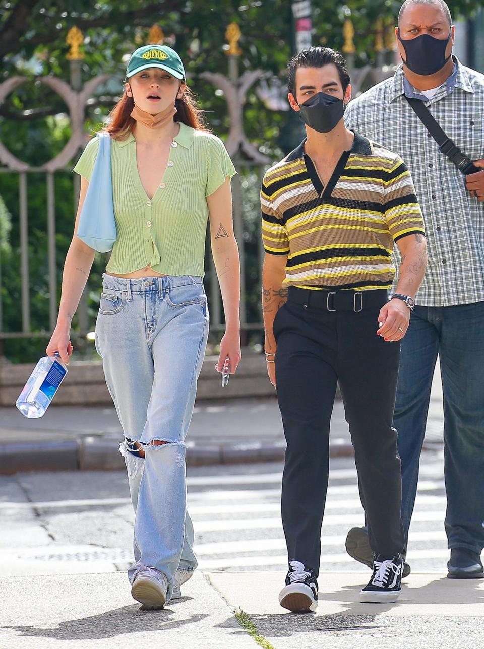 <p>Sophie Turner and Joe Jonas sport similar styles for a walk in New York City on Sept. 21.</p>