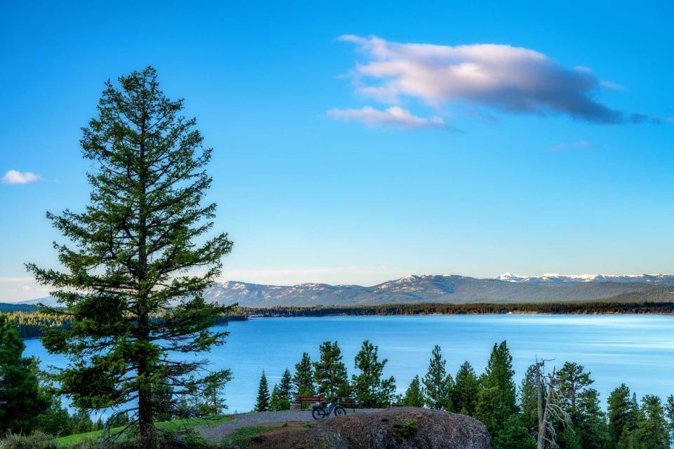 Popular viewpoint in Ponderosa Park near McCall in Valley County, Idaho