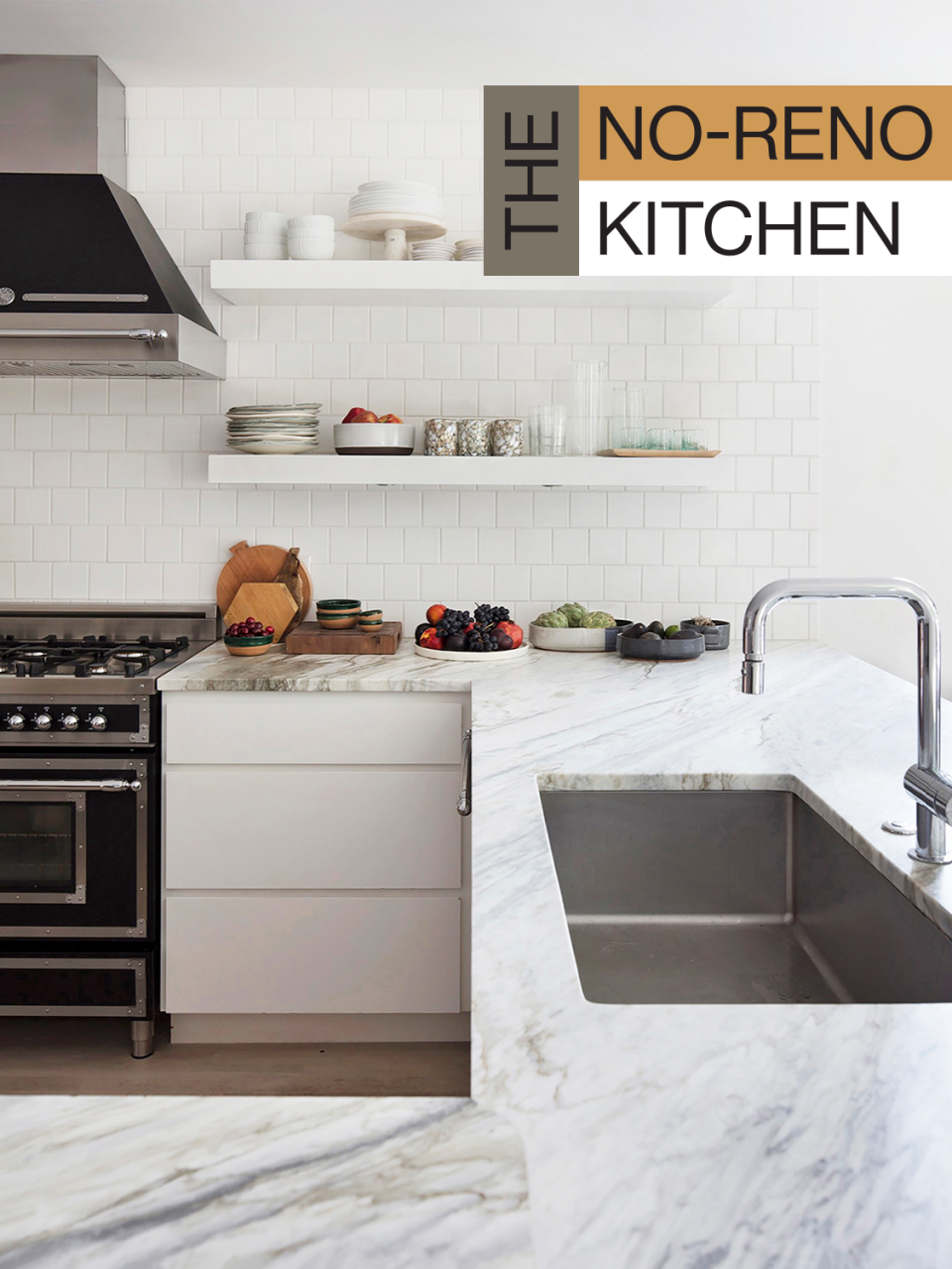 kitchen with marble counter