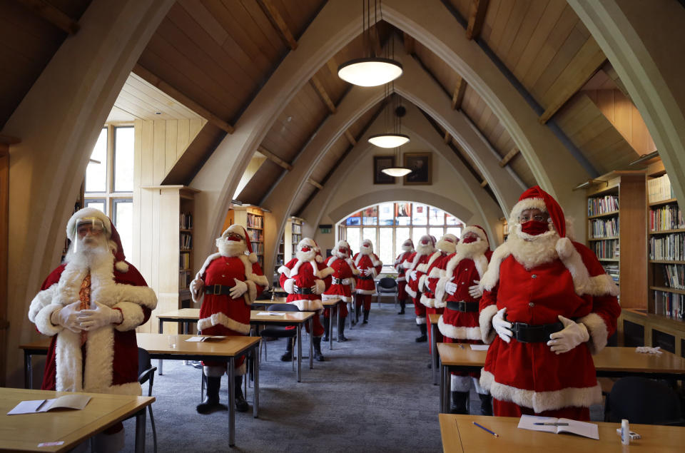 Virus Outbreak Britain Santa School