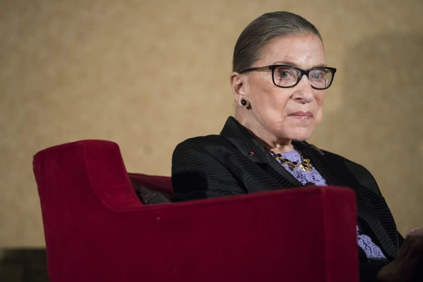 Supreme Court Justice Ruth Bader Ginsburg, speaks during the keynote address or the State Bar of New Mexico's Annual Meeting in Pojoaque, N.M.,Friday, Aug. 19, 2016. (AP Photo/Craig Fritz)