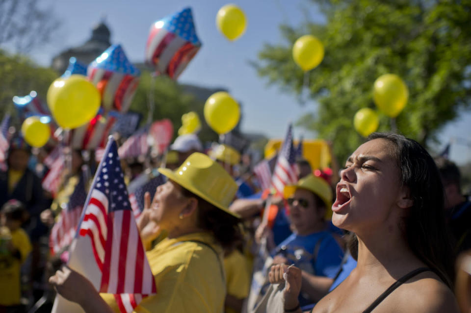 Immigration reform supporter Natalia Hernandez of Miami