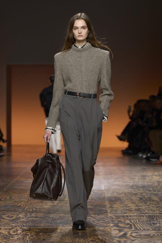 <p><strong>Bottega Veneta:</strong> "I absolutely love the shoulders of this Bottega knit. The trousers are also just perfect."</p><p>Photo: Launchmetrics Spotlight</p>