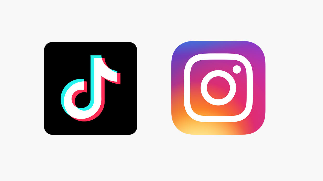  TikTok and Instagram icons. 