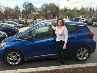 Owner Dawn Hall before 800-mile road trip in 2017 Chevrolet Bolt EV electric car