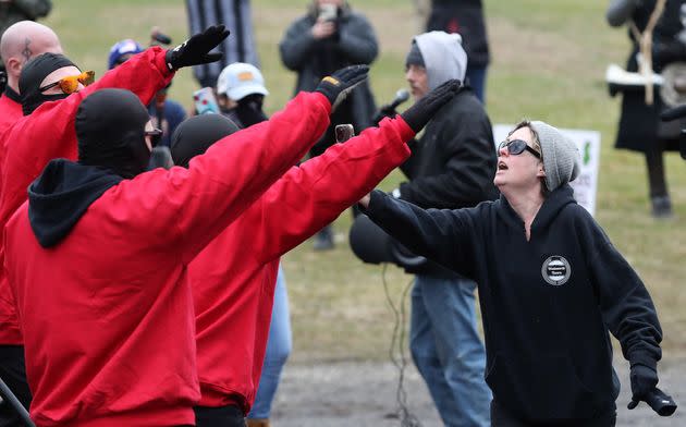 Protesters clash at a Drag Queen Story Hour at an event in Wadsworth, Ohio, on March 11.