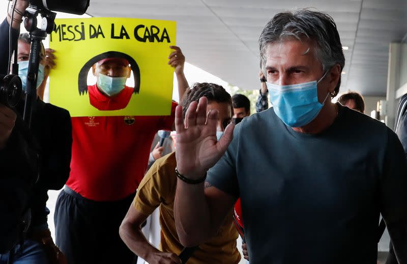 Jorge Messi, father and agent of soccer player Lionel Messi, arrives at airport in Barcelona