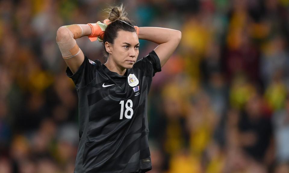 <span>Matildas goalkeeper <a class="link " href="https://sports.yahoo.com/soccer/players/549495/" data-i13n="sec:content-canvas;subsec:anchor_text;elm:context_link" data-ylk="slk:Mackenzie Arnold;sec:content-canvas;subsec:anchor_text;elm:context_link;itc:0">Mackenzie Arnold</a> said the key to beating Uzbekistan over two legs, to be played on Saturday and Wednesday in their Olympic qualifying playoff, is to ‘stay switched on’.</span><span>Photograph: Justin Setterfield/Getty Images</span>