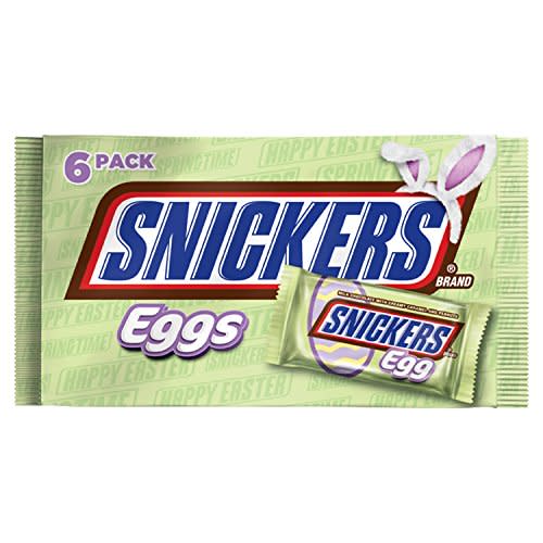 SNICKERS Easter Singles Size Chocolate Candy Bar Egg 1.1-Ounce Bar 6-Count Pack