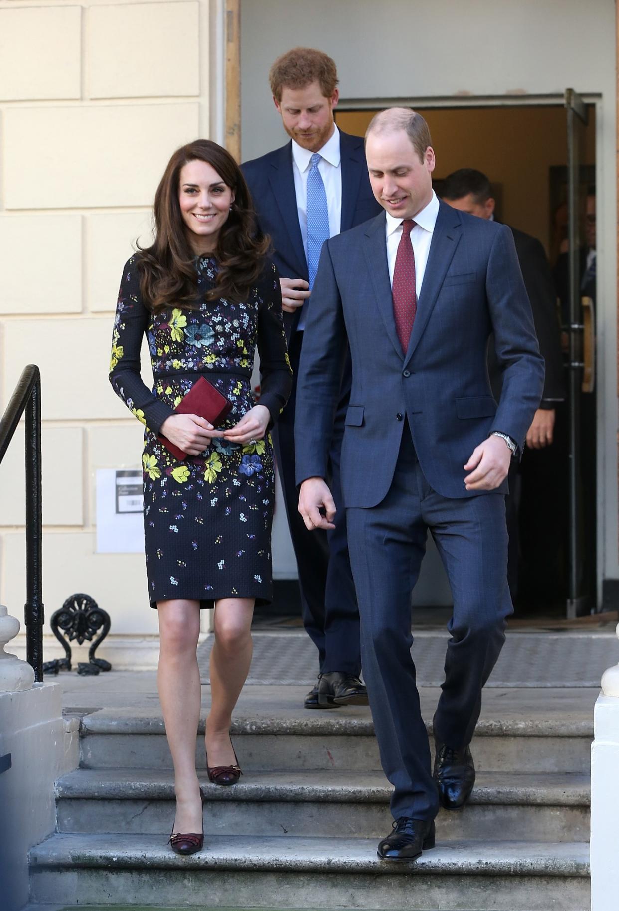 Catherine, Duchess of Cambridge, Prince William, Duke of Cambridge and Prince Harry attended a briefing on January 17, 2017 in London, England. (Photo: Getty Images)