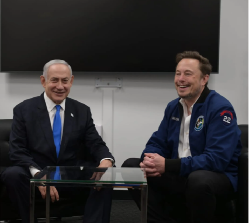 Elon Musk (right) met Israeli Prime Minister Benjamin Netanyahu in Israel this week (Israel GPO)