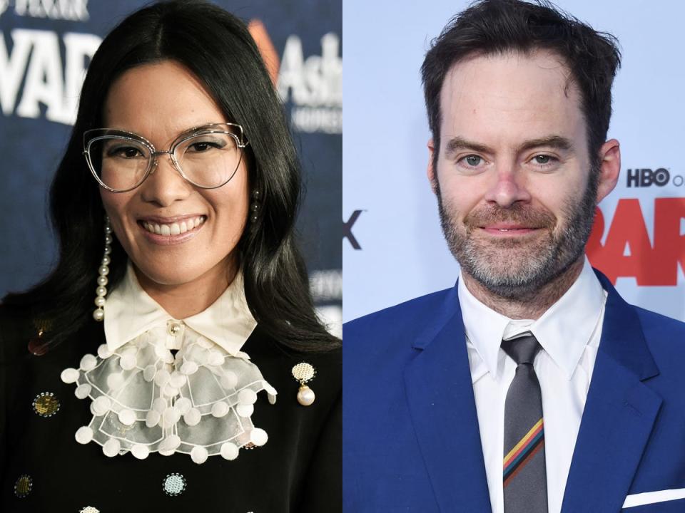Left: Ali Wong in February 2020. Right: Bill Hader in April 2022.