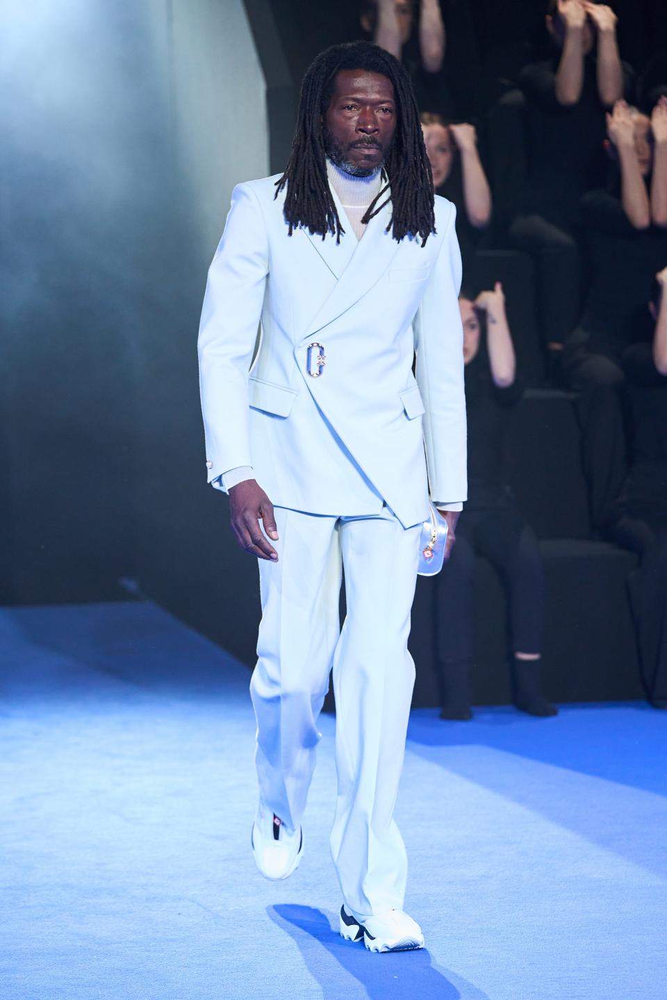 A model walks the runway during the Casablanca womenswear fall/winter 2024-2025 show during Paris Fashion Week on Feb. 28, 2024, in Paris.