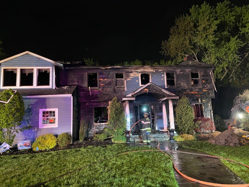 A house fire on 52 Lenox Road in Wayne Township in Passaic County Saturday night left a pet dead and injured two firefighters.