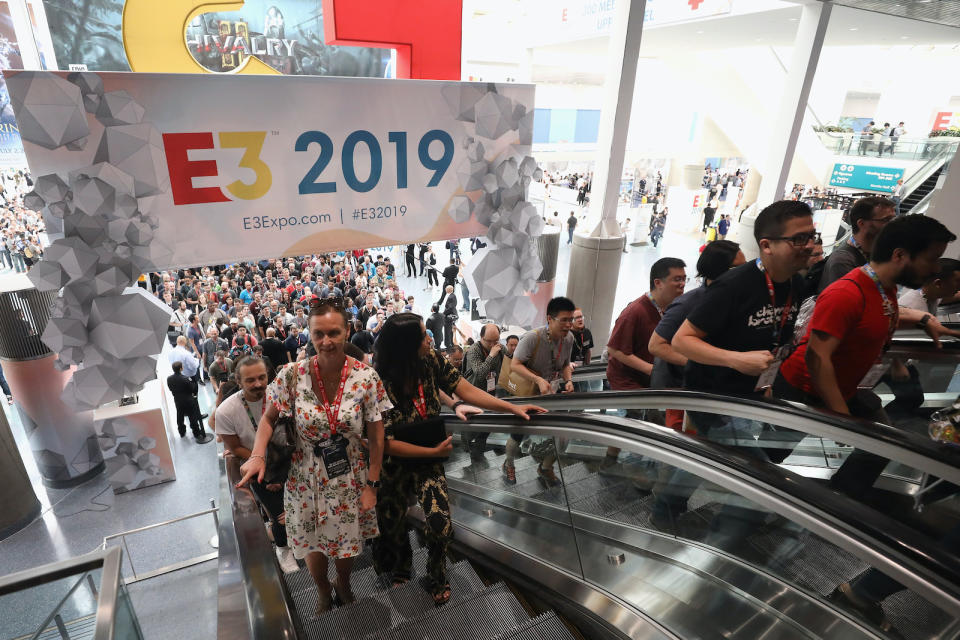 LOS ANGELES, CALIFORNIA - JUNE 11:   Game enthusiasts and industry personnel arrive to the E3 Video Game Convention at the Los Angeles Convention Center on June 11, 2019 in Los Angeles, California. (Photo by Christian Petersen/Getty Images)