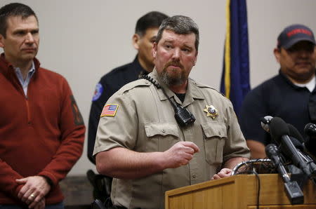 Harney County Sheriff David Ward speaks to the media during a news conference in Burns, Oregon February 11, 2016. REUTERS/Jim Urquhart