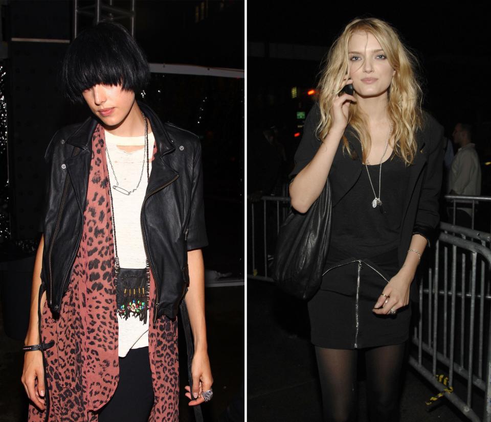 Agyness Deyn, left, and Lily Donaldson, right, at the Alexander Wang Spring 2010 party