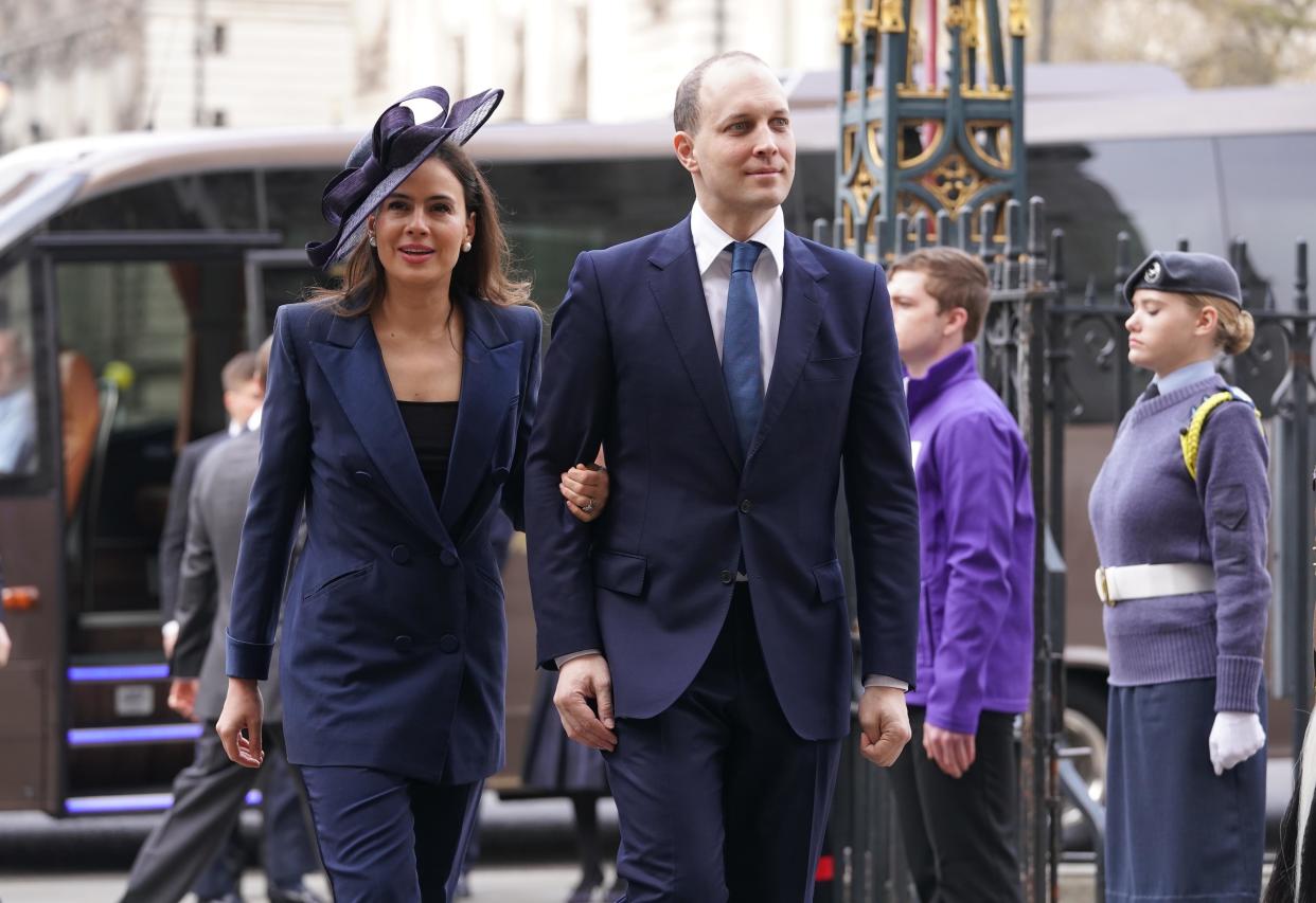 Lady Frederick Windsor and Lord Frederick Windsor arriving for a Service of Thanksgiving for the life of the Duke of Edinburgh, at Westminster Abbey in London. Picture date: Tuesday March 29, 2022.